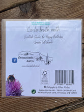 Load image into Gallery viewer, Deanamharts Arts ‘Co-la-breith math’ (Happy Birthday) Greetings Card