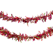Load image into Gallery viewer, Multi-Coloured Upcycled Fabric Tinsel | 3m |Christmas Decor|
