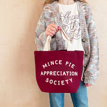 Load image into Gallery viewer, Mince Pie Appreciation Society - Little Canvas Bag