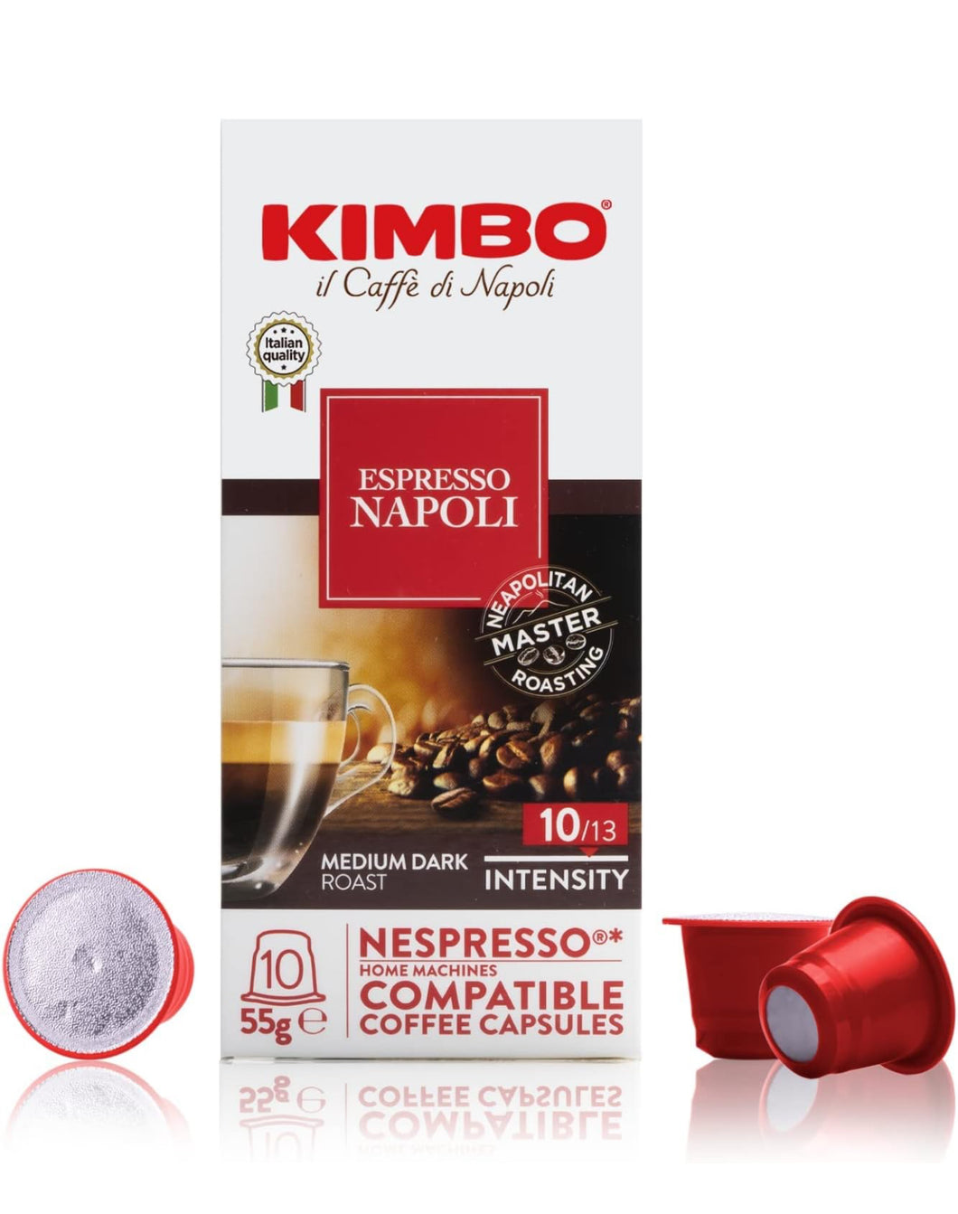 Kimbo Capsules Espresso Napoli Coffee Nespresso* Pods, 10 x 55g