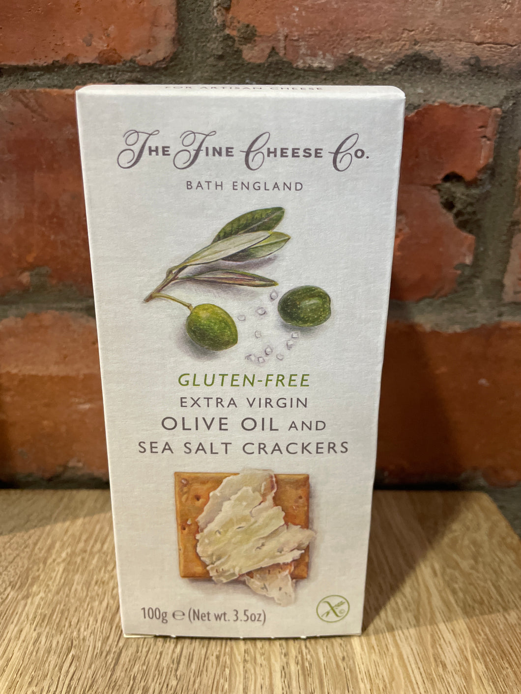 The Fine Cheese Co Gluten Free Extra Virgin Olive Oil Sea Salt Crackers 125g