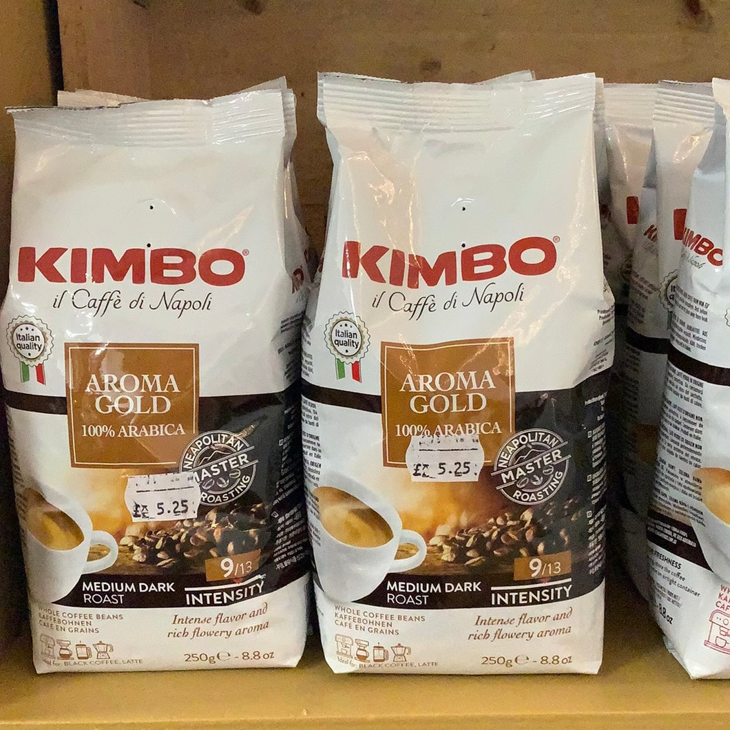 Kimbo Aroma Gold 100% Arabic Coffee Beans 250g
