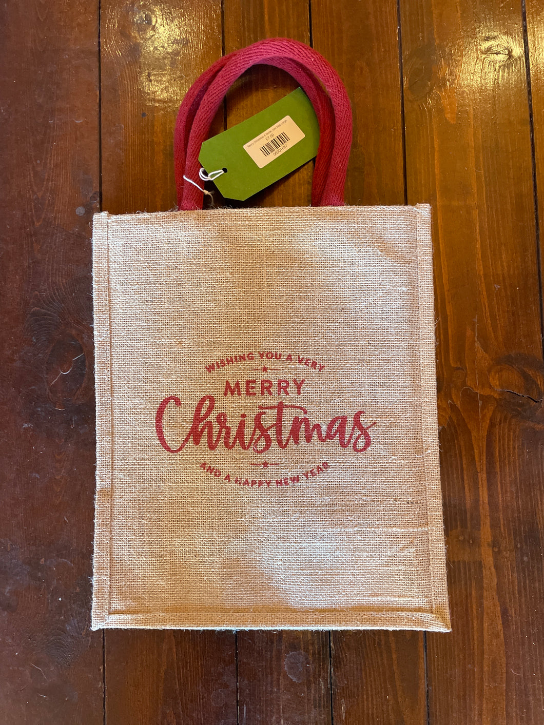 Merry Christmas 6 Bottle Jute Bag Large