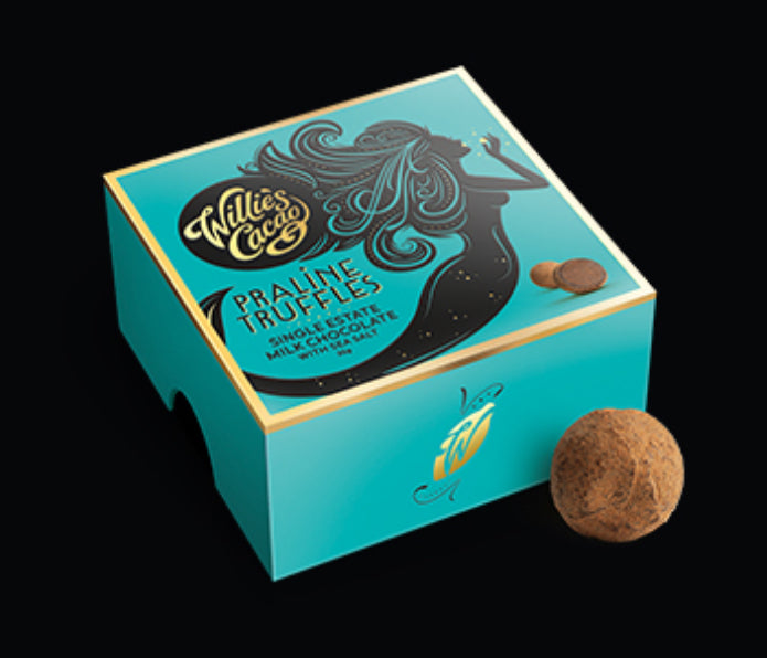Willie's Cacao - Praline Truffles Milk Chocolate with Sea Salt 5 Chocolates 35g Mini Box