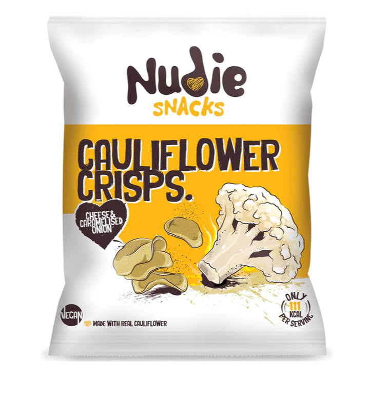 Nudie - Cauliflower Crisps, Cheese & Caramelised Onion VEGAN 20g