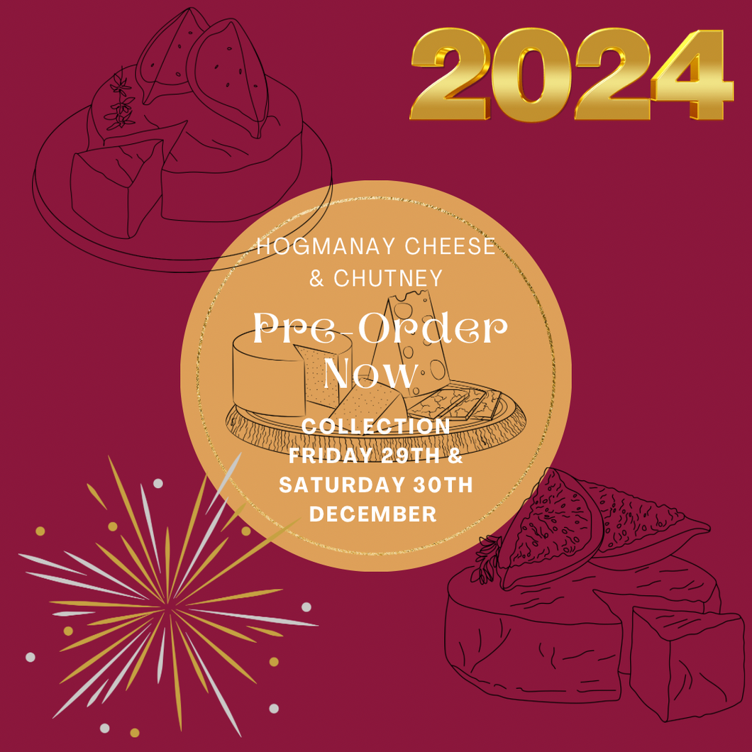 Hogmanay Pre Order Cheese Board £25 - 3 Cheeses, Olives, Oatcakes & Chutney