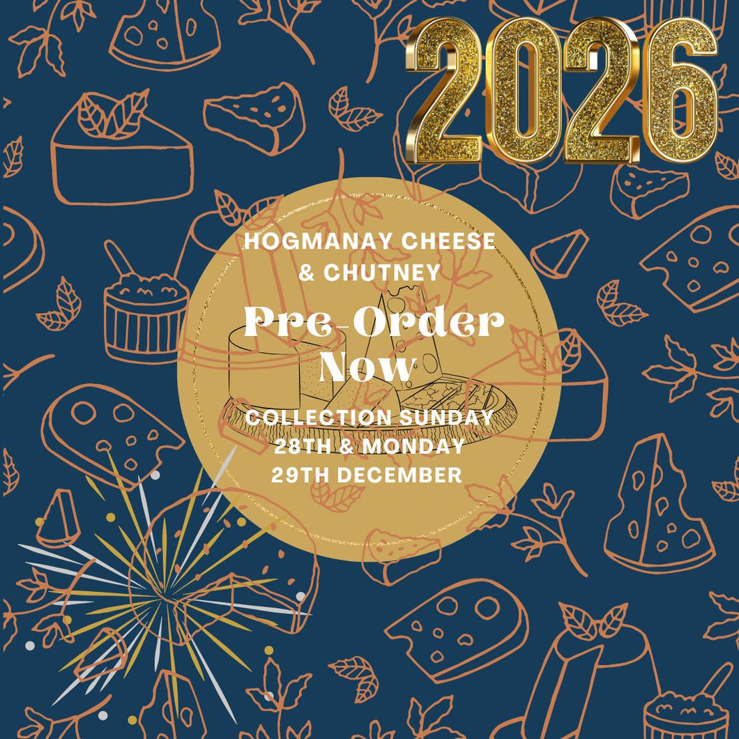 Hogmanay Pre Order Cheese Board £27 - 3 Cheeses, Olives, Oatcakes & Chutney