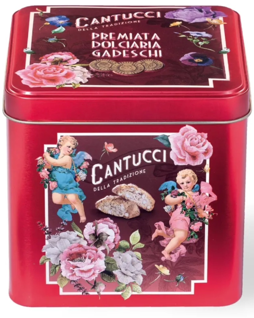 Gadeschi Vintage Red Cherubini Tin Cantucci Biscuits 200g