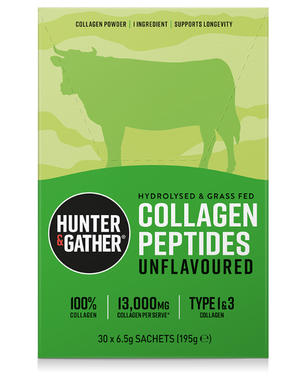 Hunter & Gather Bovine (Beef) Collagen Peptides, Travel Sachets x 30, 6.5g