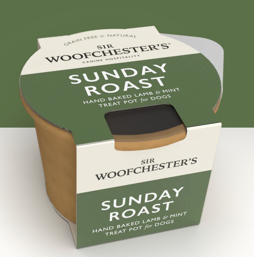 Sir Woofchester's, Sunday Roast Treat Pot  Hand baked lamb & mint hearts Net Wt. 47g