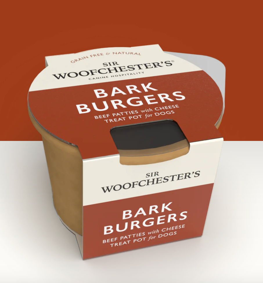 Sir Woofchester's, Bark Burgers Treat Pot -  Mini Cheese Burgers Net Wt. 49g