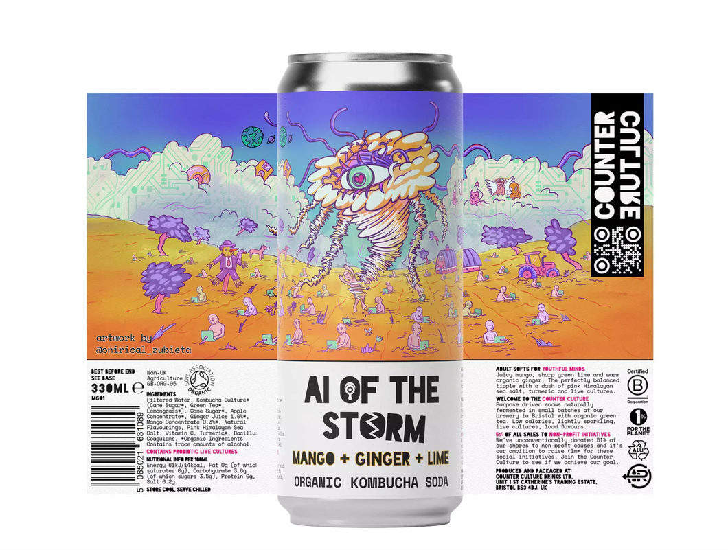 Counter Culture Mango + Ginger + Lime Organic Kombucha Soda // AI of the Storm 300ml