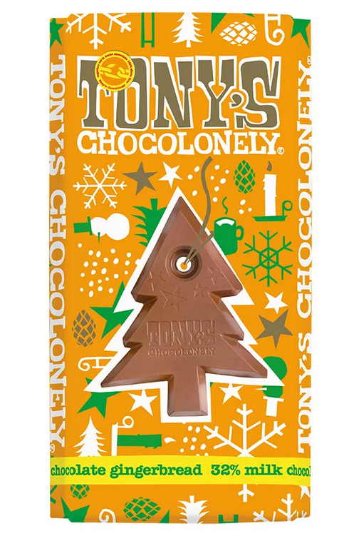 Tony’s Chocolonely Christmas Gingerbread Chocolate Bar, 180g