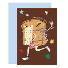 Load image into Gallery viewer, Christmas card 2025 -  ‘Panettone in Boots’ UK greeting card
