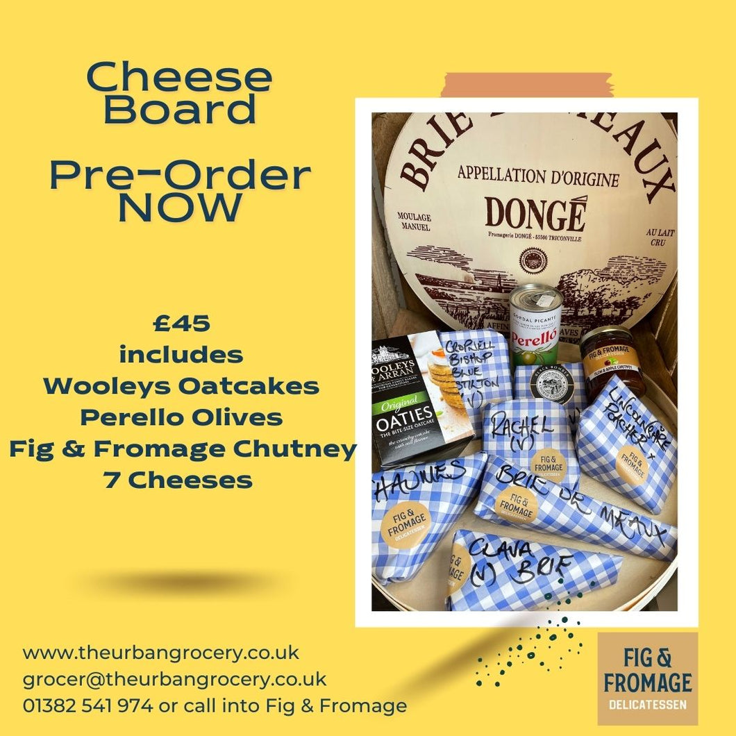 Pre Order ULTIMATE Cheese Board £50, 7 Cheeses, Olives, Oatcakes & Chutney