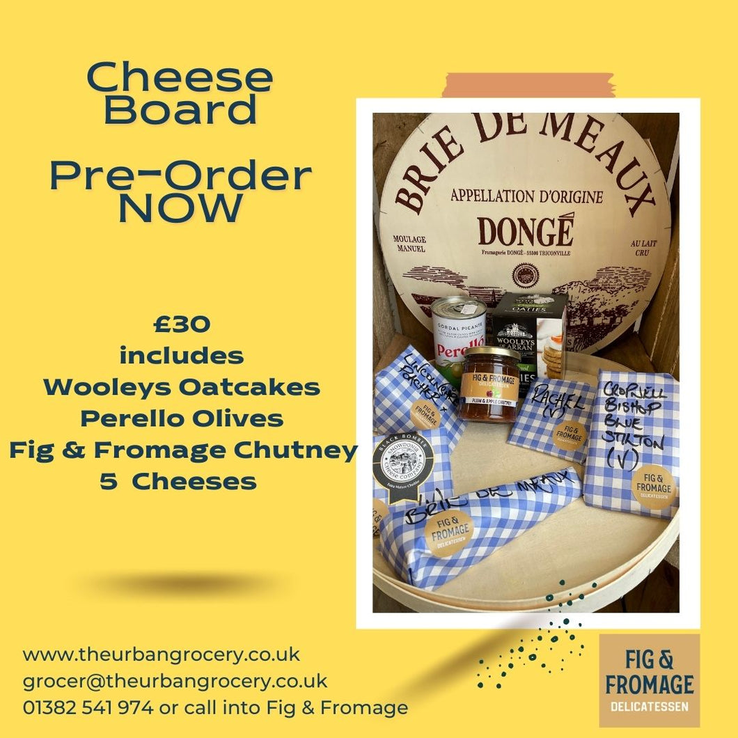 Pre Order Cheese Board £35, 5 Cheeses, Olives, Oatcakes & Chutney
