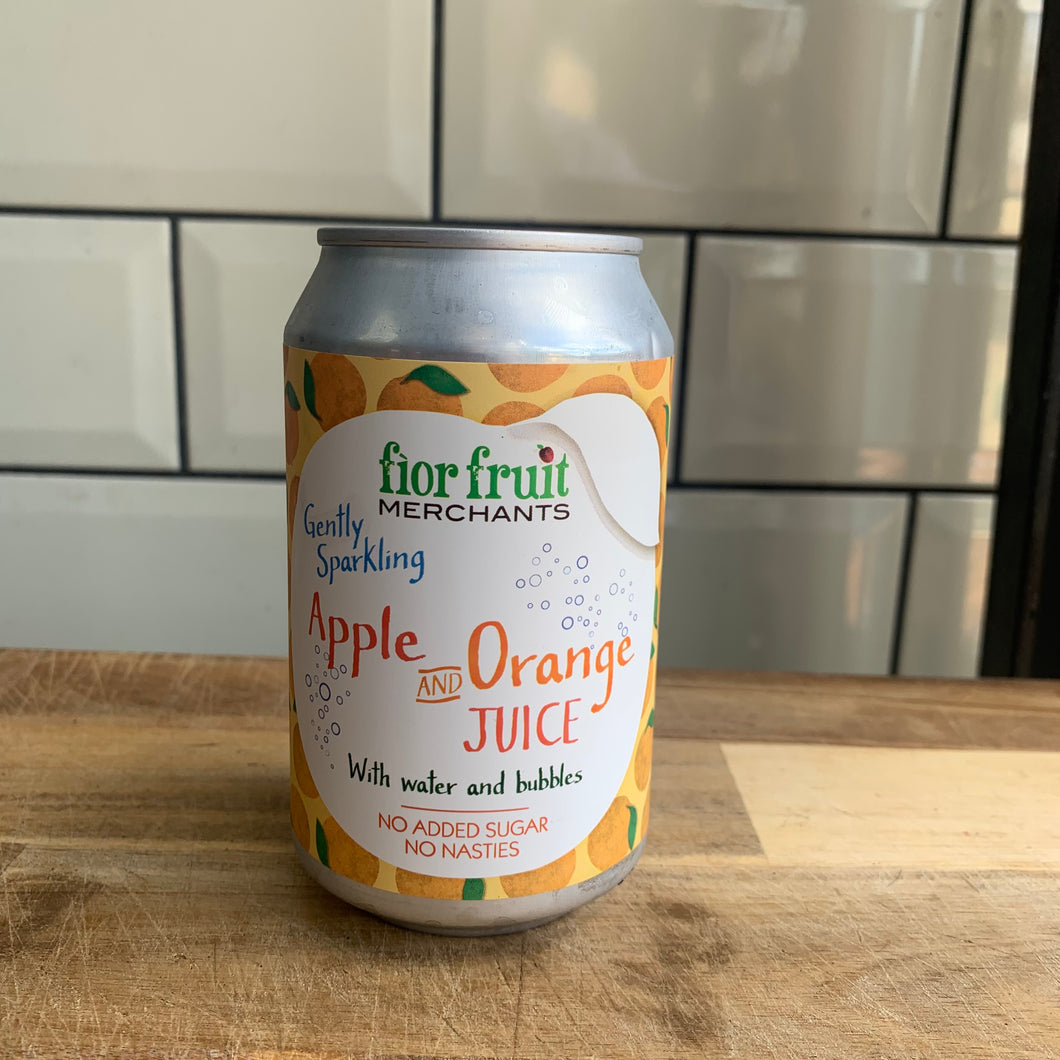 Sparkling Apple & Orange Juice Can 330ml Fior Fruits Fife