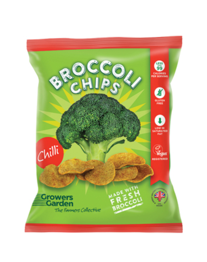 Fresh Broccoli Chilli Chips 84g Growers Garden