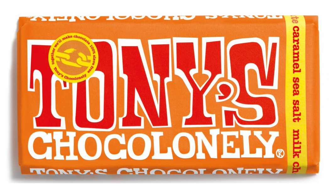 Tony's Chocolonely Milk Caramel Sea Salt Bar 32%, 180g