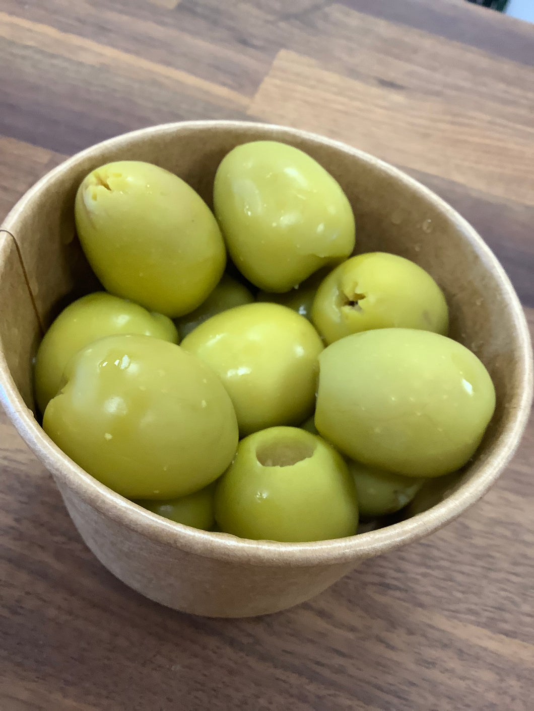 Deli pot of Perello Gordal olives