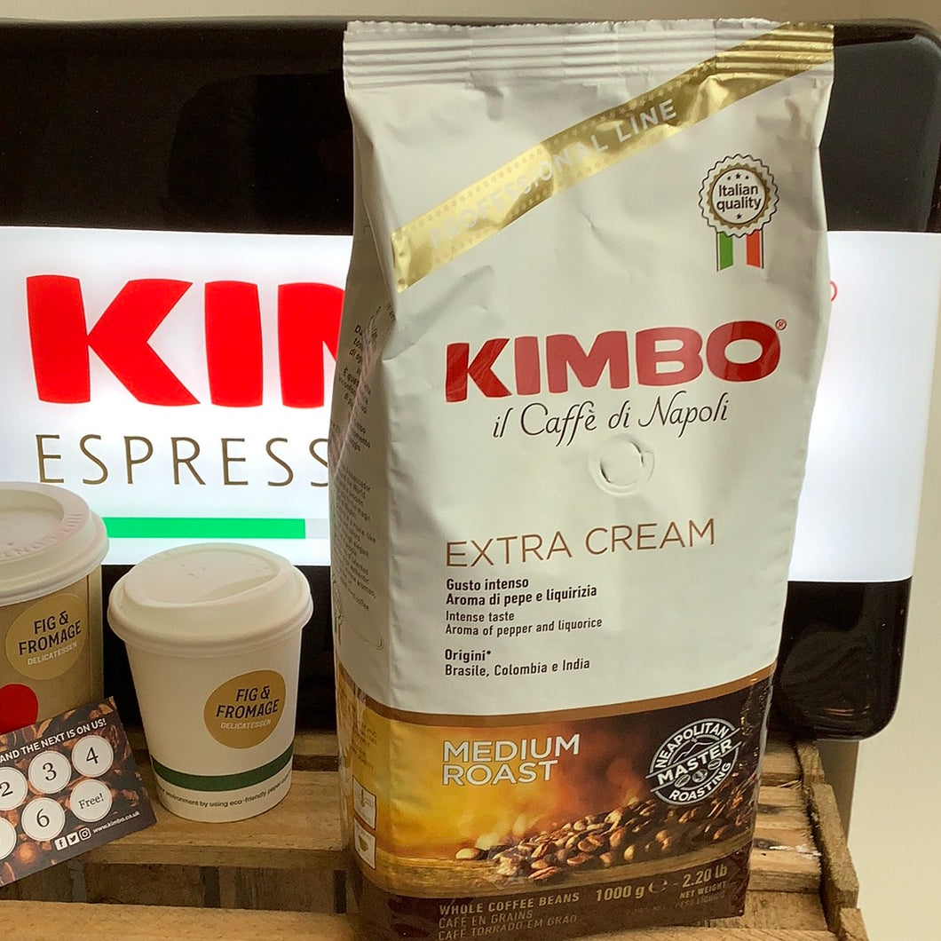 Kimbo caffe do Napoli, extra cream Italian coffee beans 1kg bag