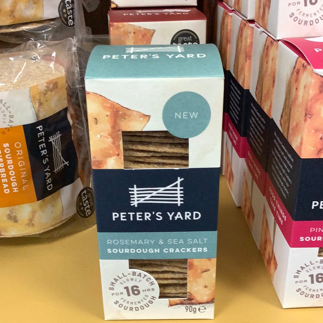 Peter's Yard - Artisan Sourdough Rosemary & Sea Salt Crackers 90g