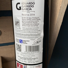 Load image into Gallery viewer, Bodega Eduardo Garrido Garcia Reserva Rioja, 75cl

