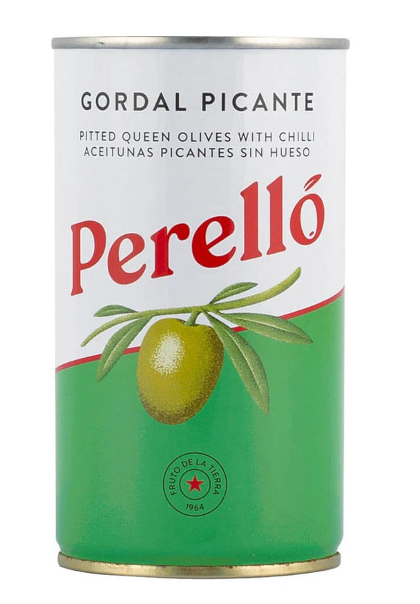 Perello Gordal Green Olives with Chilli 350g net 150g drained