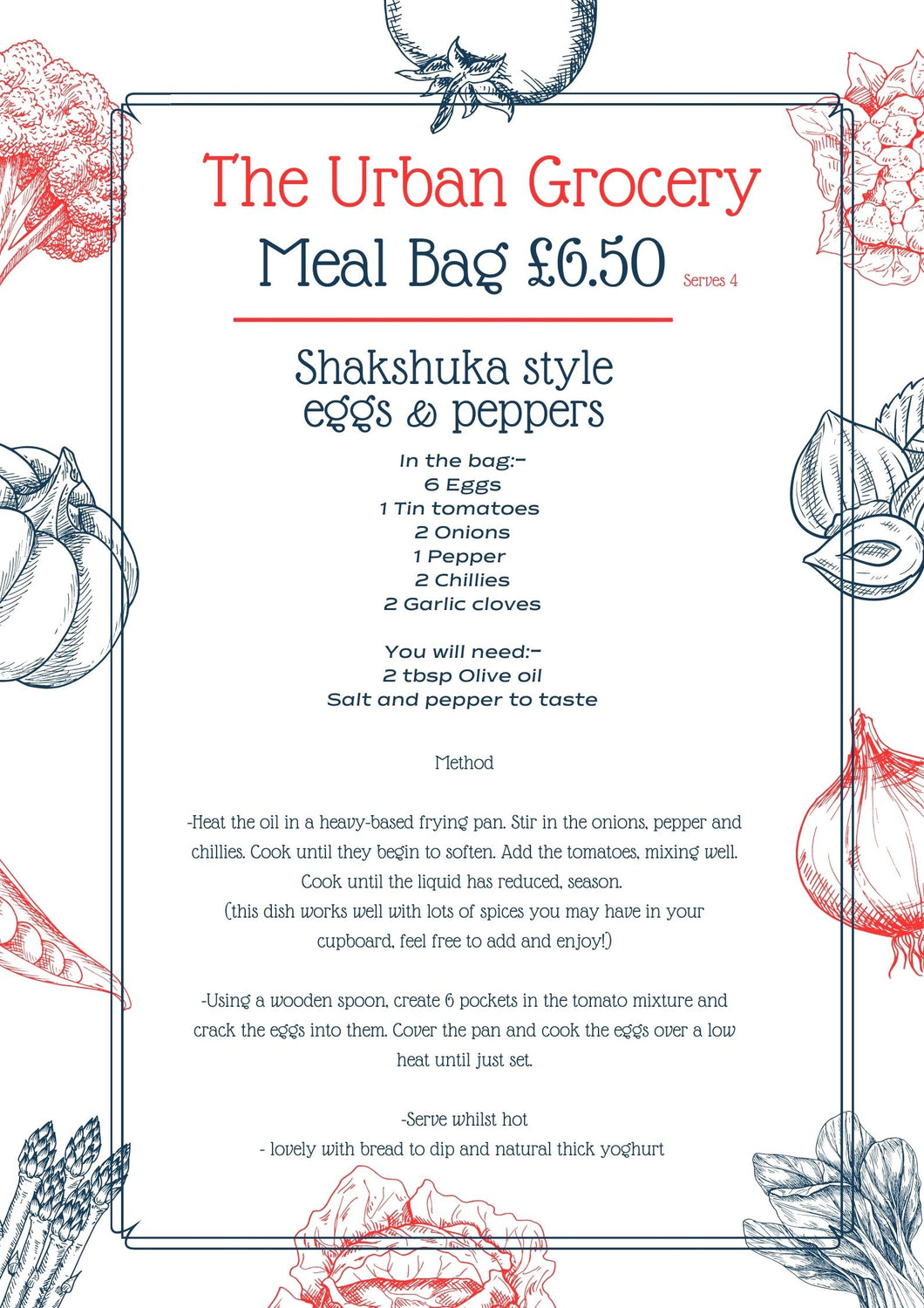 Meal Bag - Shakshuka Style Eggs & Peppers