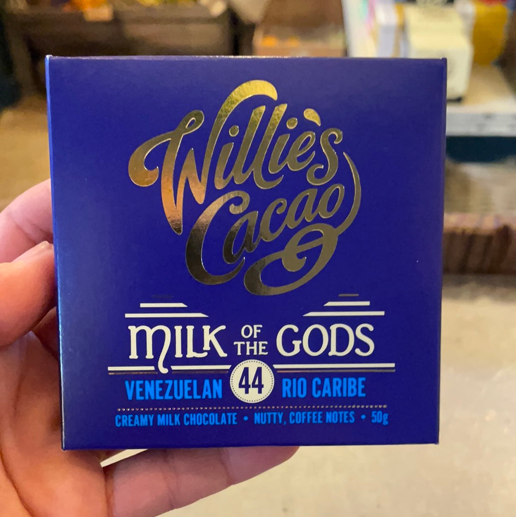 Willie's Cacao - Milk of the Gods Venezuelan Rio Caribe 44% Cacao 50g